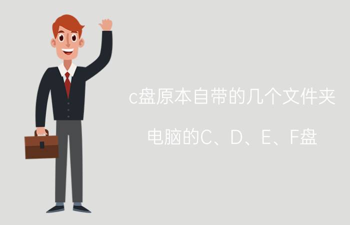 c盘原本自带的几个文件夹 电脑的C、D、E、F盘，分别存什么？